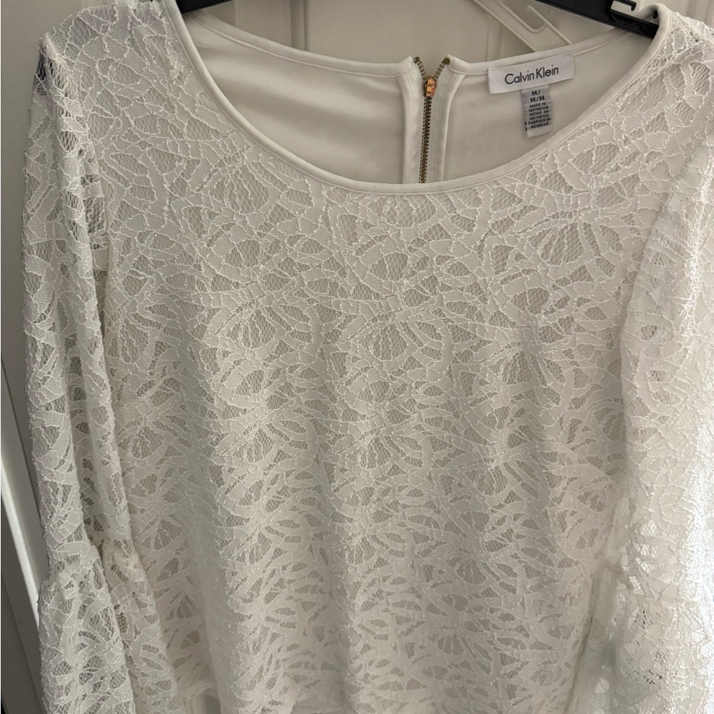 Calvin Klein Cream Lace Top